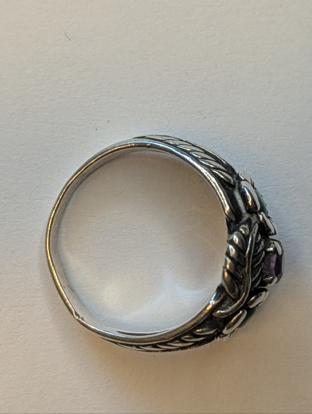 Carolyn Pollack Relios Sterling Silver Turquoise Amethyst Ring Sz 7 Boho - Picture 8 of 8